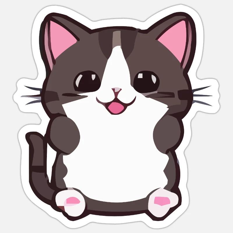 Katze Comic Sticker Größe S (10 x 10 cm)