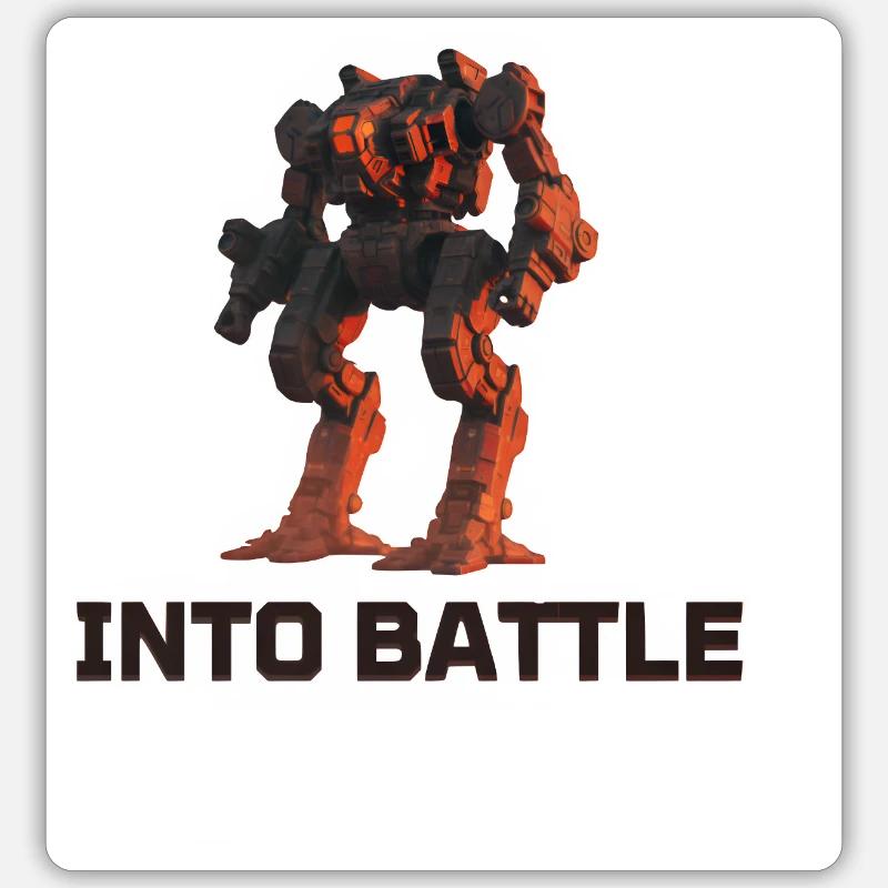 Into Battle - Sticker size S (10 x 10 cm) - white matte