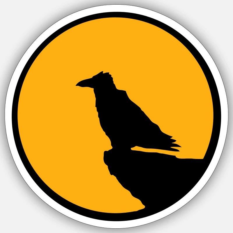 Vogel sitzt Mond nachts Klippe Werwolf heulen Wolf Sticker Größe S (10 x 10 cm)