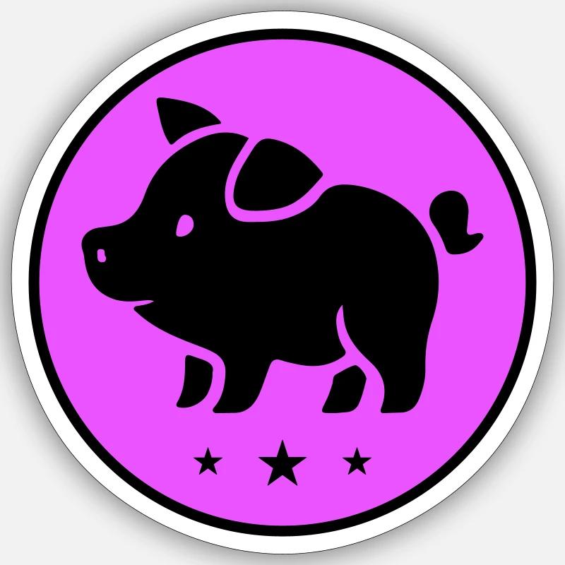 Pig Piglet Sow - Sticker size S (10 x 10 cm) - white matte