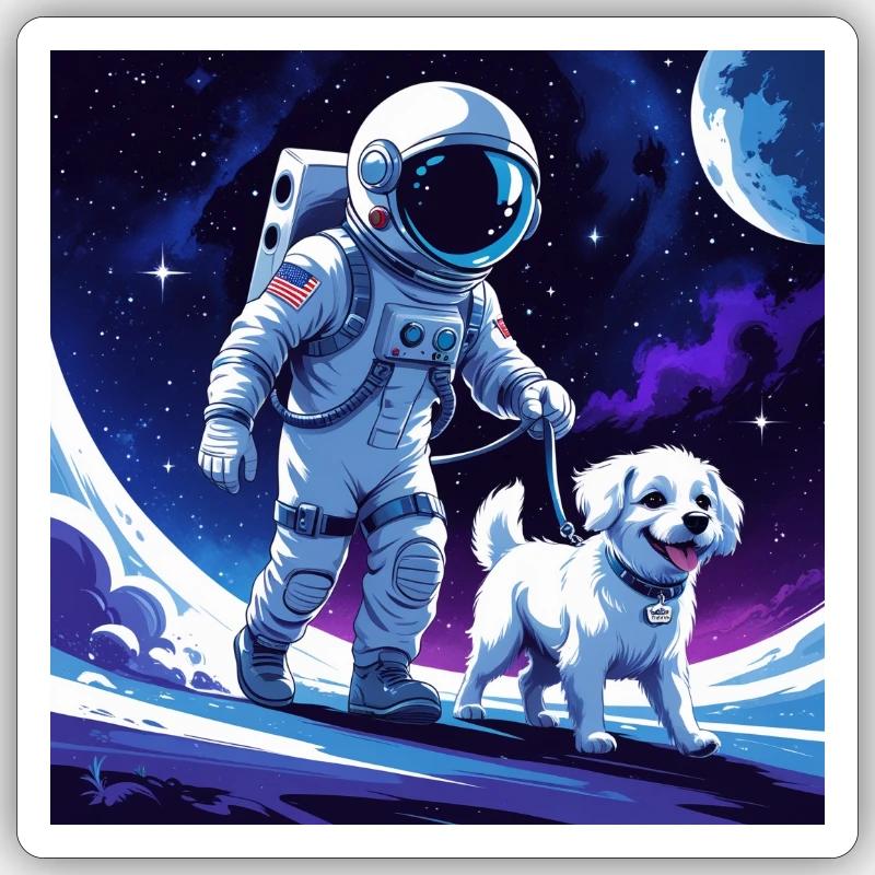 moonwalk - Sticker taille S (10 x 10 cm) - blanc mat