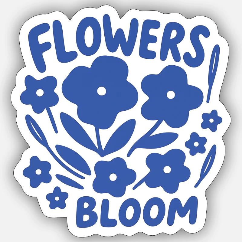 Flowers - Sticker Größe S (10 x 10 cm) - Mattweiß
