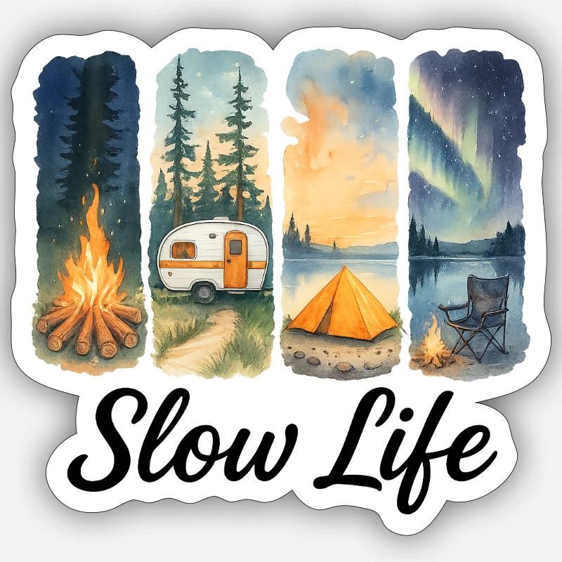 Slow Life - Sticker size S (10 x 10 cm) - white matte