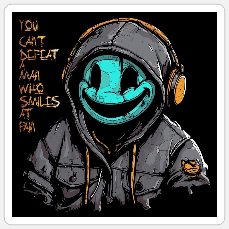 Kopfhörer comicstyle motivation Sticker Größe S (10 x 10 cm)