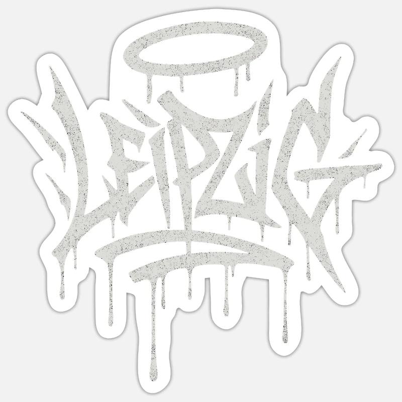 Leipzig Graffiti - Sticker Größe S (10 x 10 cm) - Mattweiß