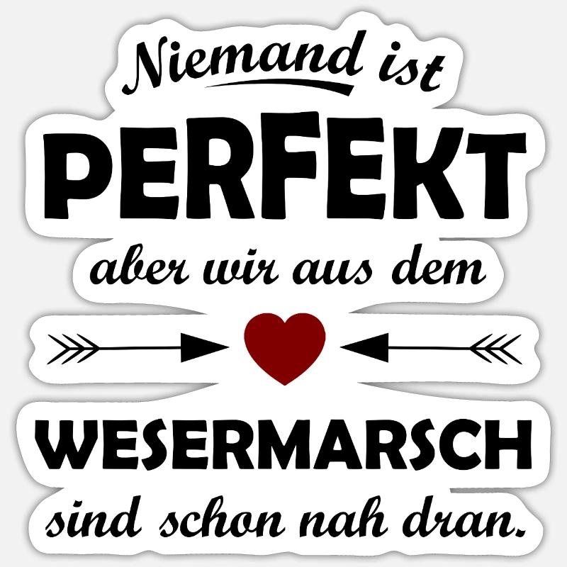 Wesermarsch en Basse-Saxe - Sticker taille S (10 x 10 cm) - blanc mat