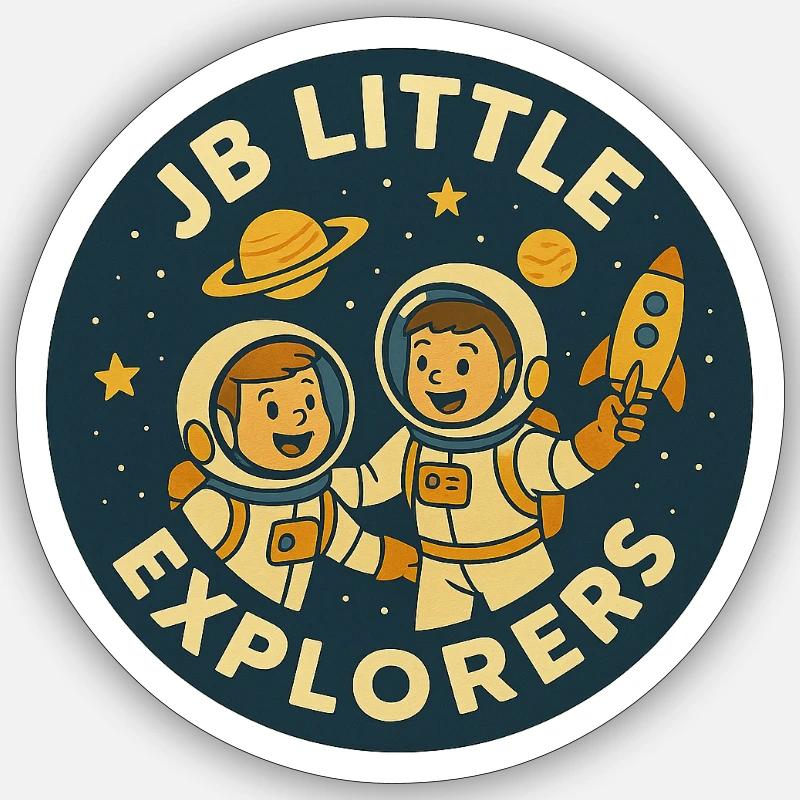 JB Little Space Explorers - Sticker Größe S (10 x 10 cm) - Mattweiß