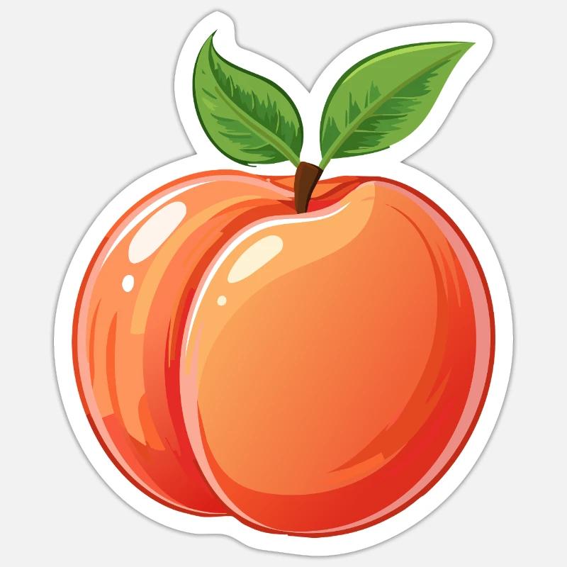 Pêche Pêche Fruit Fruit Dessin Sticker taille S (10 x 10 cm)