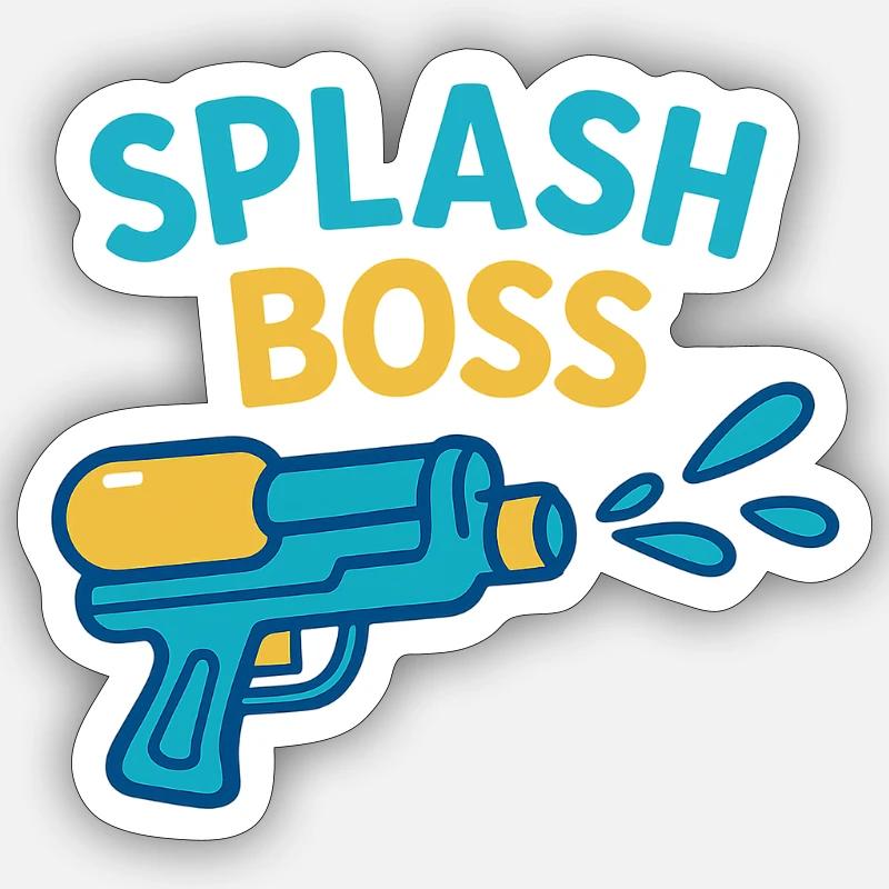 Pistolet à eau - Sticker taille S (10 x 10 cm) - blanc mat