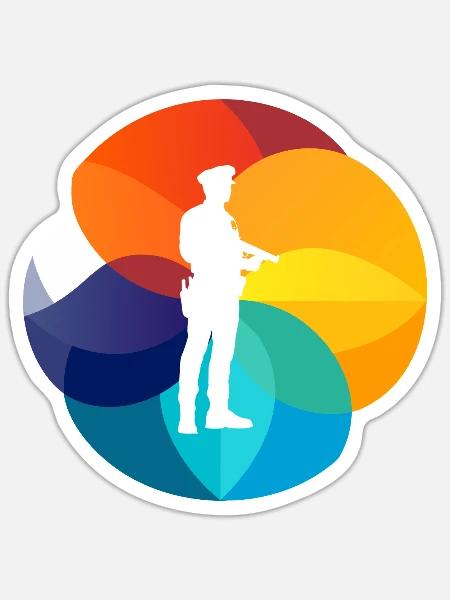 Polizei Streife Kriminalitaet - Sticker Größe S (10 x 10 cm) - Mattweiß