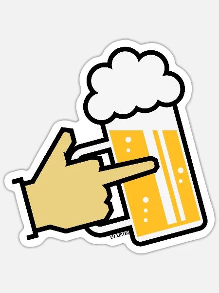 XFinger Icon (L4) - Sticker Größe S (10 x 10 cm) - Mattweiß