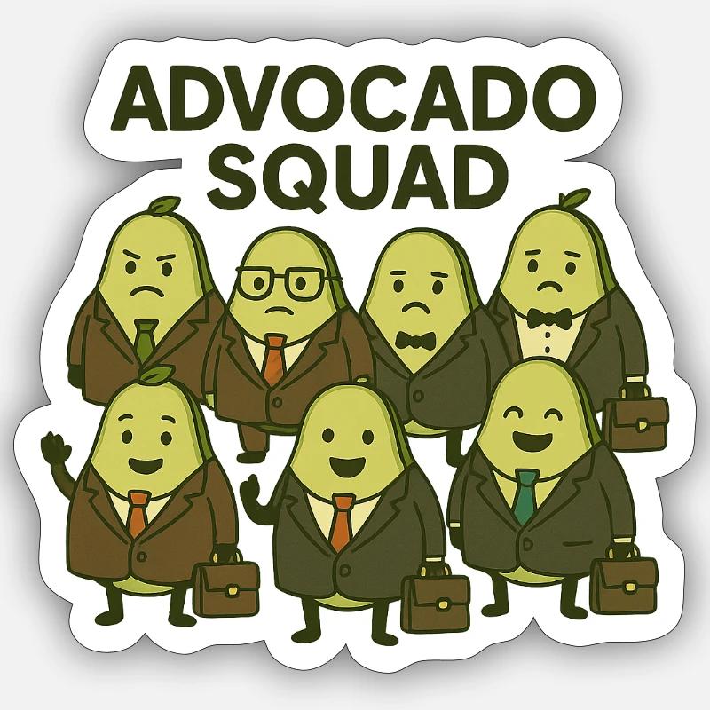 Avocado Squad – Anwälte mit Biss - Sticker Größe S (10 x 10 cm) - Mattweiß