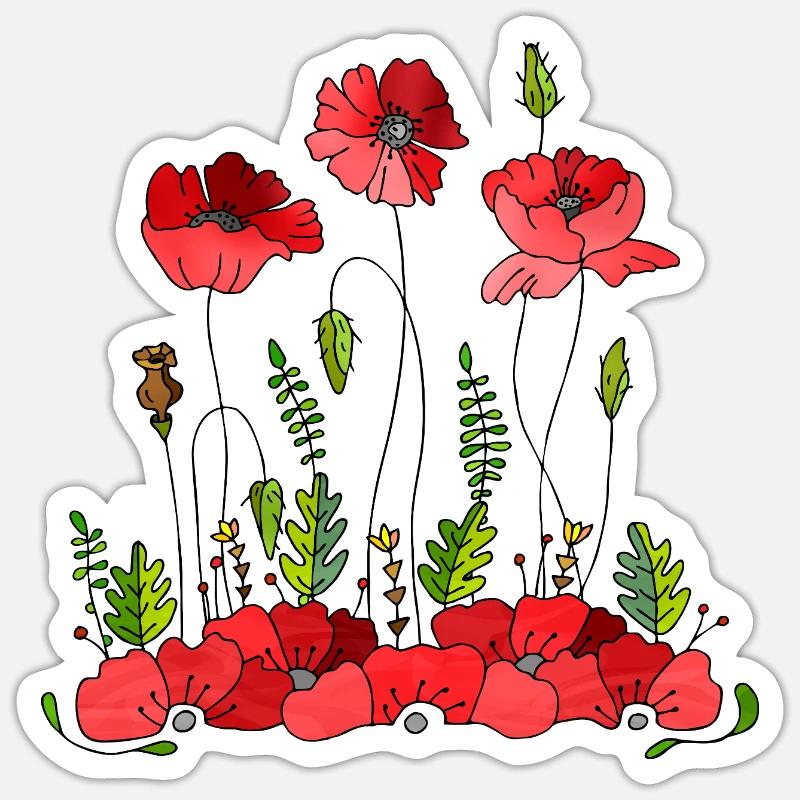 Fleur - Sticker taille S (10 x 10 cm) - blanc mat
