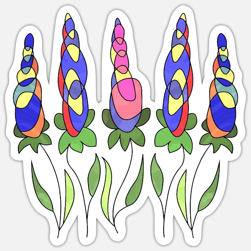 Fleur - Sticker taille S (10 x 10 cm) - blanc mat