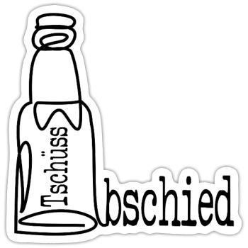 ABSCHIEDSPARTY ABSCHIED BIER - Sticker Größe S (10 x 10 cm) - Mattweiß - Vorne