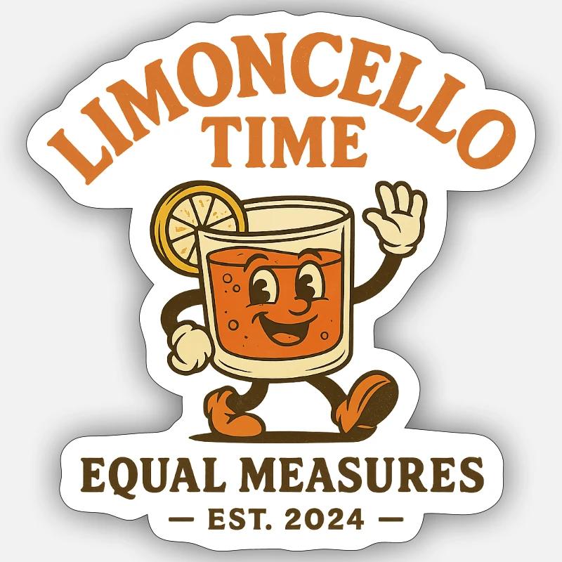 L’heure du limoncello - Sticker taille S (10 x 10 cm) - blanc mat