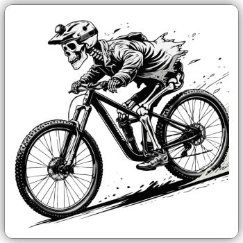 Mountain Bike Bicycle Biking Downhill Sport Downhill - Sticker size S (10 x 10 cm) - white matte - Front