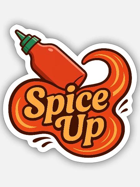 "Spice-up" Hot 🔥 Sauce - Sticker size S (10 x 10 cm) - white matte