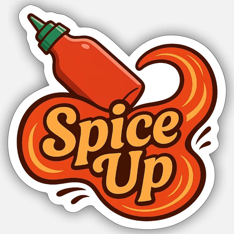 "Spice-up" Hot 🔥 Sauce - Sticker size S (10 x 10 cm) - white matte