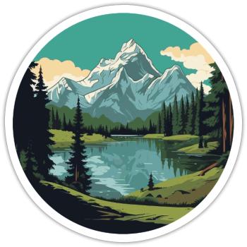 Lake lucerne - Sticker size S (10 x 10 cm) - white matte - Front