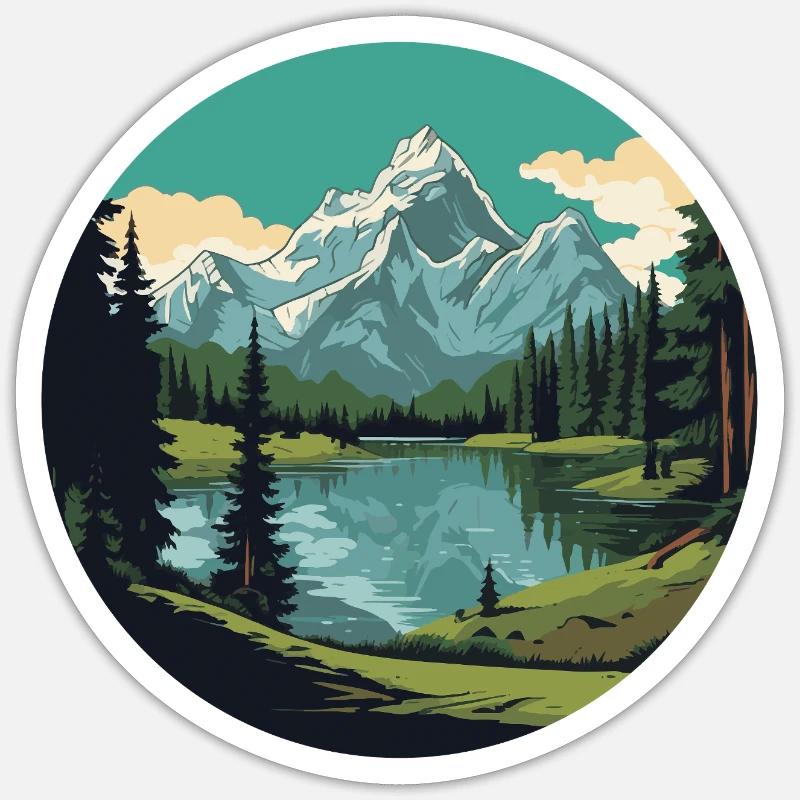 Lac des Quatre-Cantons - Sticker taille S (10 x 10 cm) - blanc mat