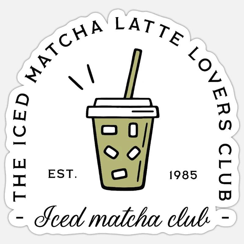 Iced matcha latte lovers Sticker size S (10 x 10 cm)
