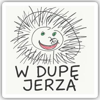 In Jerz' Arsch - Sticker Größe S (10 x 10 cm) - Mattweiß - Vorne