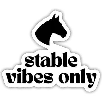 Stable Vibes Only - Design für alle Pferdefans! - Sticker Größe S (10 x 10 cm) - Mattweiß - Vorne