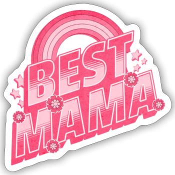 Meilleure maman | Meilleure mère - Sticker taille S (10 x 10 cm) - blanc mat - Devant