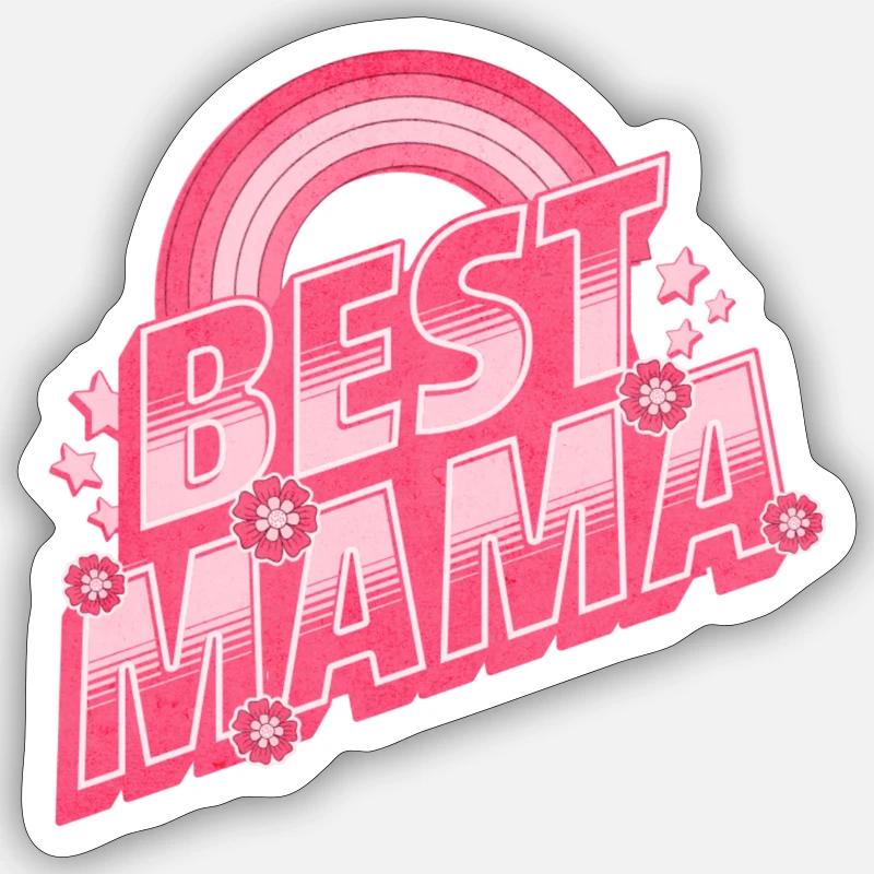 Meilleure maman | Meilleure mère - Sticker taille S (10 x 10 cm) - blanc mat