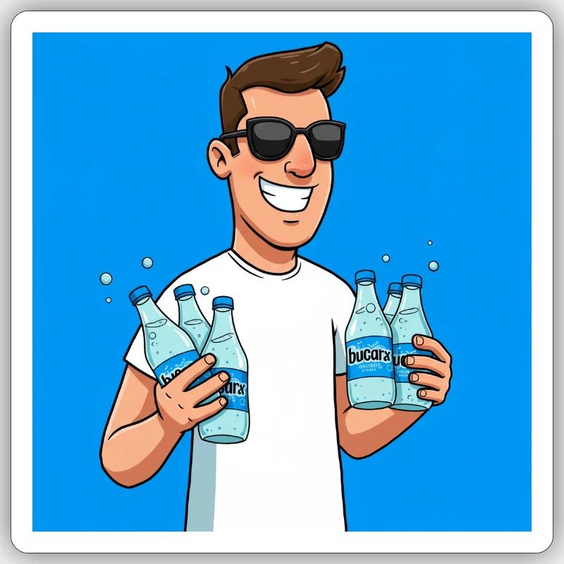 VU WaterSaleMâle Sticker taille S (10 x 10 cm)