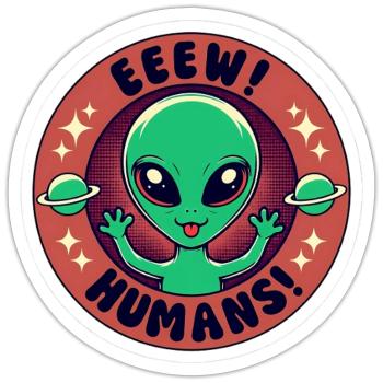 Ew Humains - Sticker taille S (10 x 10 cm) - blanc mat - Devant
