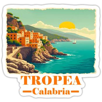 Tropea Kalabrien orange - Sticker Größe S (10 x 10 cm) - Mattweiß - Vorne