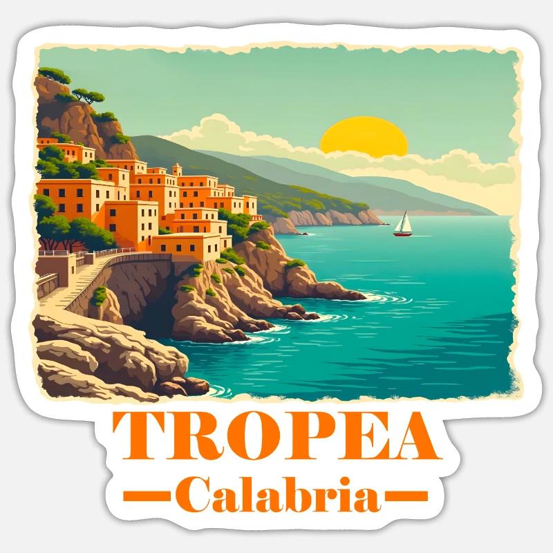 Tropea Kalabrien orange Sticker Größe S (10 x 10 cm)