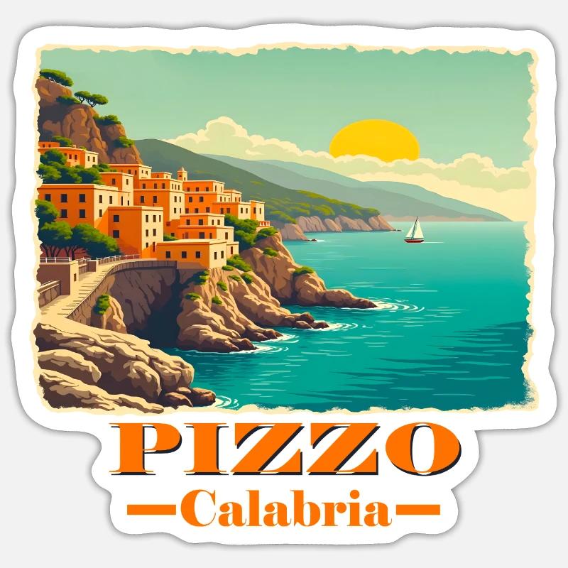 Pizzo Calabria orange Sticker size S (10 x 10 cm)