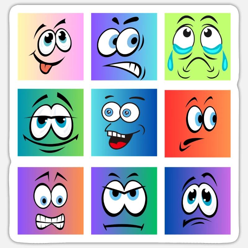 Faces Coloring Sticker size S (10 x 10 cm)