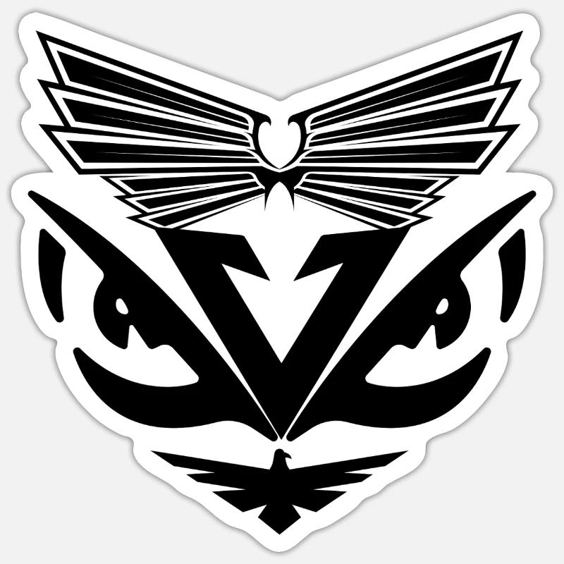 les yeux fixe en noir - Sticker Größe S (10 x 10 cm) - Mattweiß