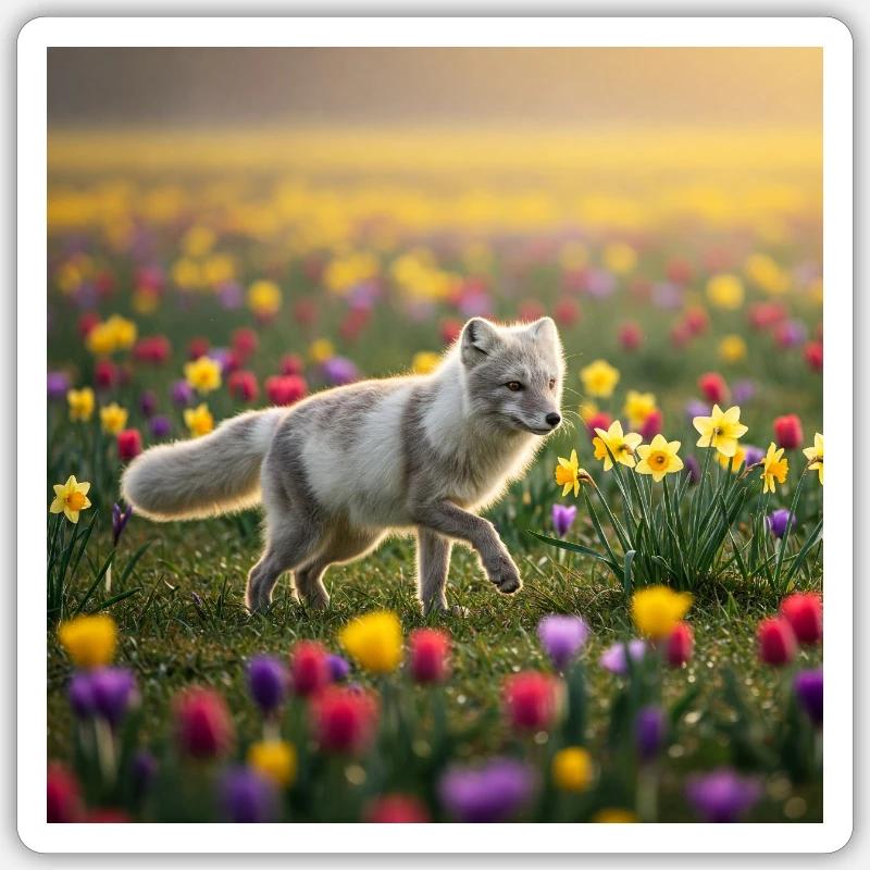 Arctic fox - Sticker size S (10 x 10 cm) - white matte