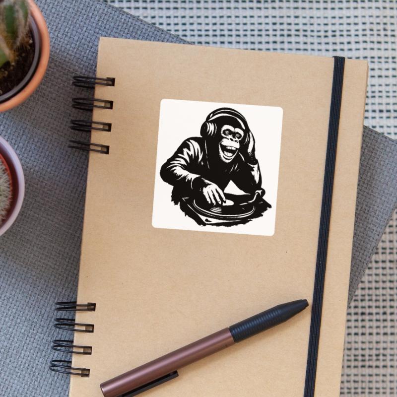 DJ The Monkey Danse à la Banksy Sticker taille S (10 x 10 cm)