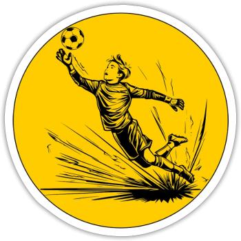 Goalkeeper (black and yellow) - Sticker size S (10 x 10 cm) - white matte - Front