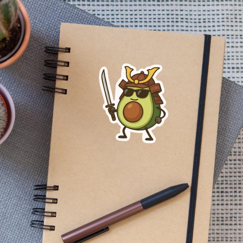 avocado samurai Sticker Größe S (10 x 10 cm)
