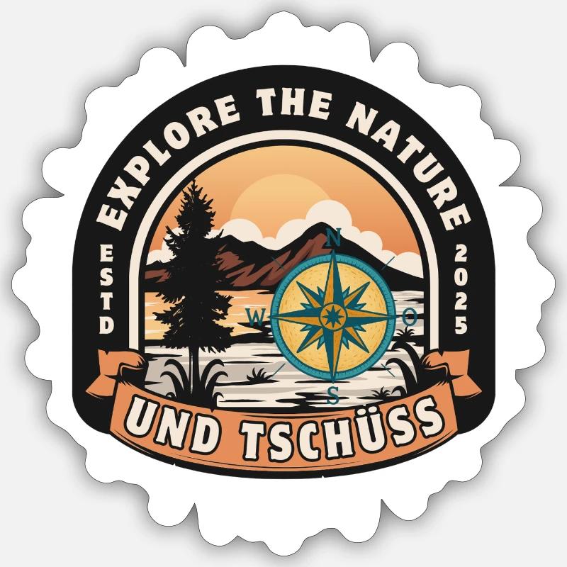 Und Tschüss Camping Fieber Sticker Größe S (10 x 10 cm)