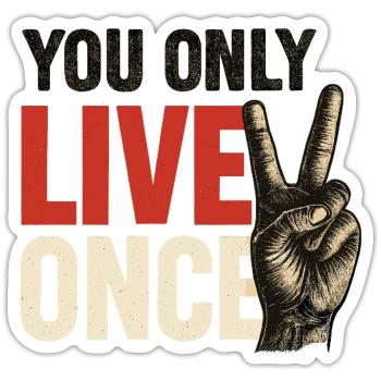You only live vintage once - Sticker size S (10 x 10 cm) - white matte - Front