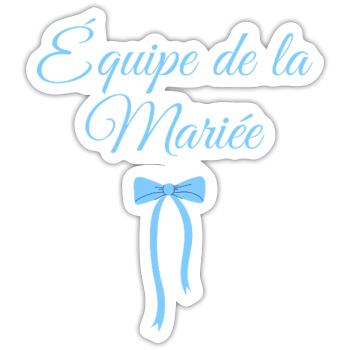 Team The Bride Blue Bow - Sticker size S (10 x 10 cm) - white matte - Front