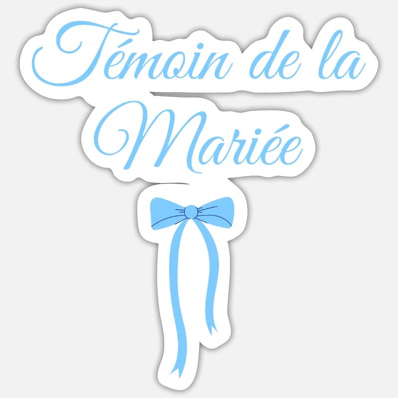 Trauzeugin der Braut Blaue Schleife Sticker Größe S (10 x 10 cm)