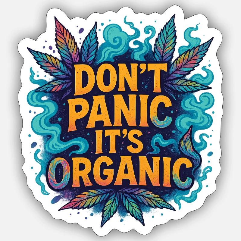 Don‘t panic - Sticker Größe S (10 x 10 cm) - Mattweiß