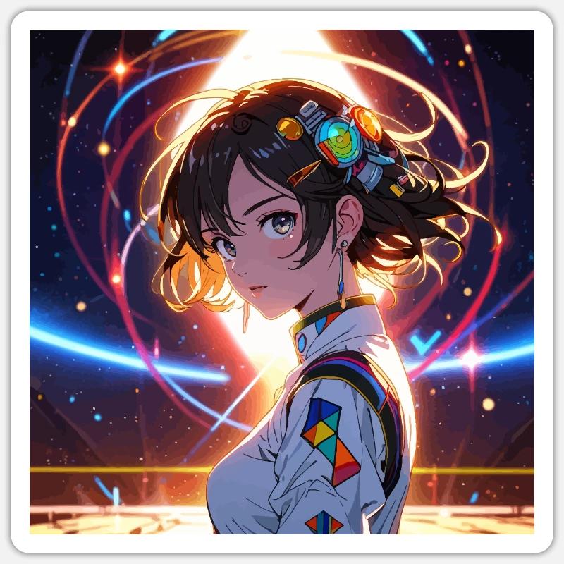 Futuristic Space Cosmonaut 2 - Sticker size S (10 x 10 cm) - white matte