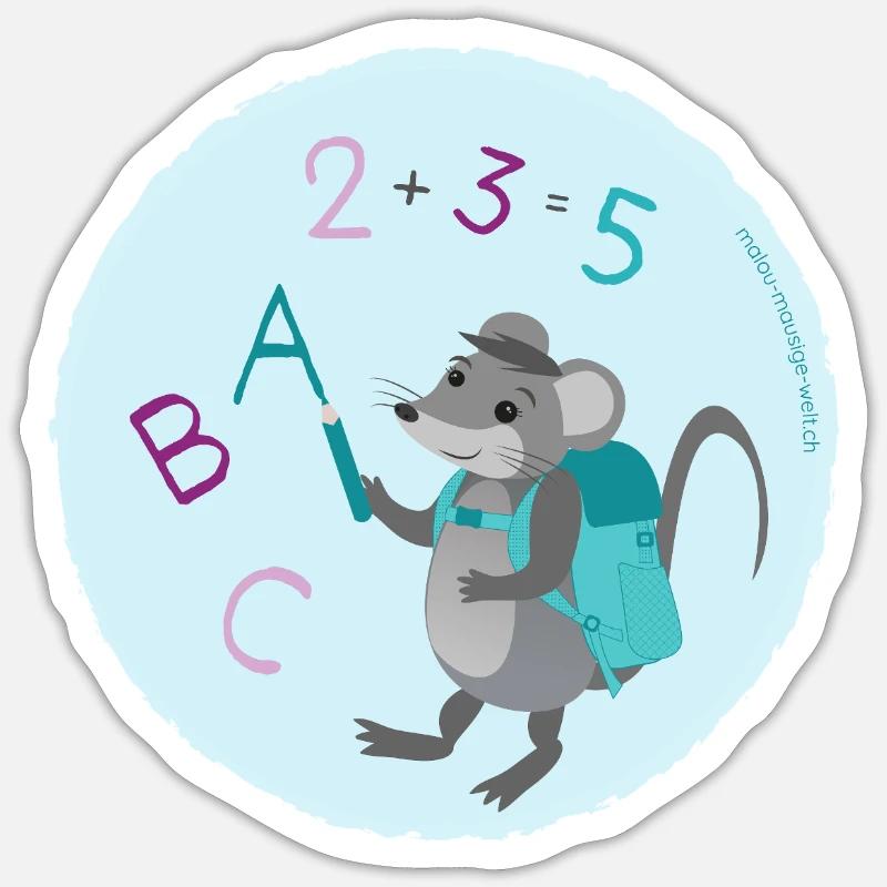 Malous Schulstart-Accessoires - Sticker Größe S (10 x 10 cm) - Mattweiß