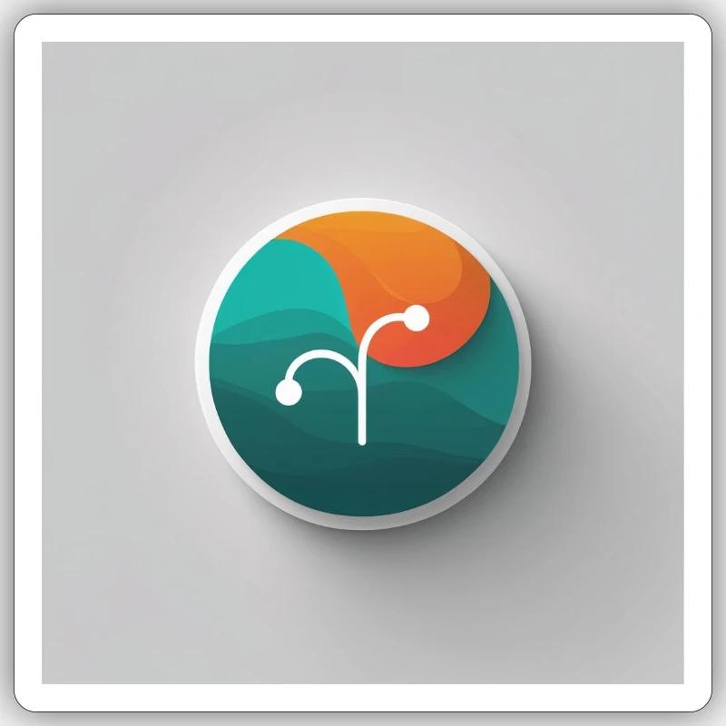 Teal and Orange Gradient Logo Design - Sticker size S (10 x 10 cm) - white matte
