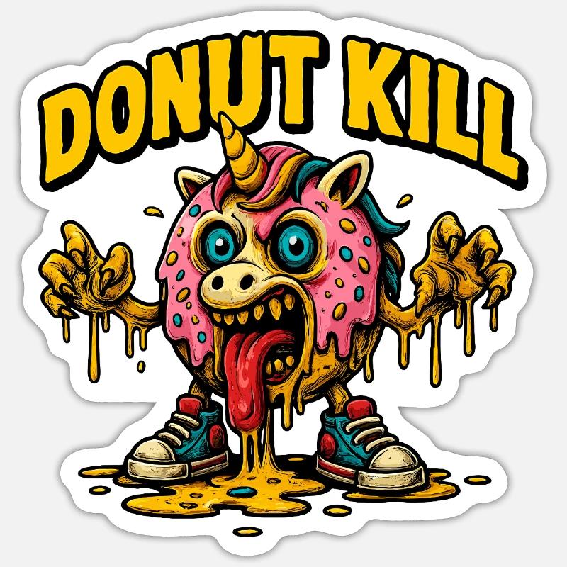 DONUT KILL - Sticker size S (10 x 10 cm) - white matte